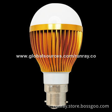 5W B22 LED Bulb, 85-265V AC Voltage, Aluminum Housing, Bridgelux/Epistar/Epileds Chip, CE Mark